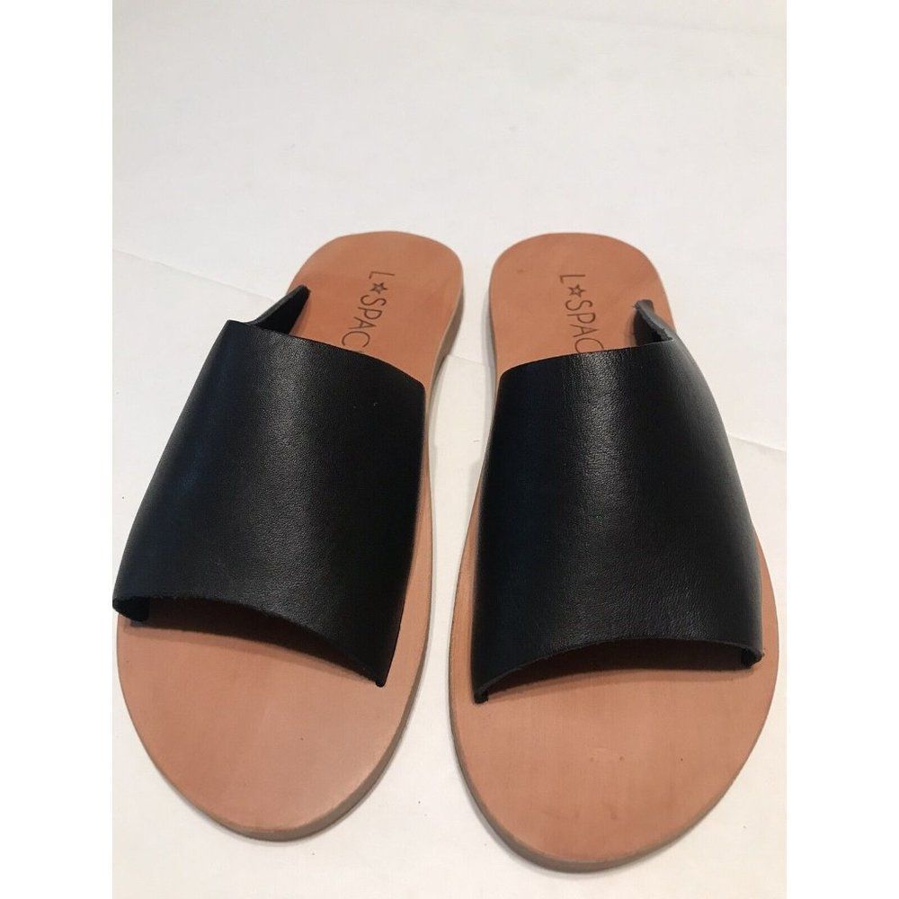 L*Space Laguna Leather Sandals, slides, black,  BRAND NEW, size 36 US 6
